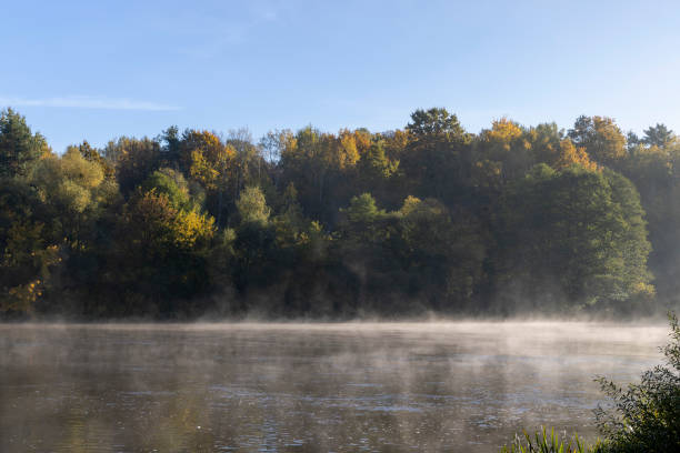 istock Fog-covered river in the autumn season 1492241220