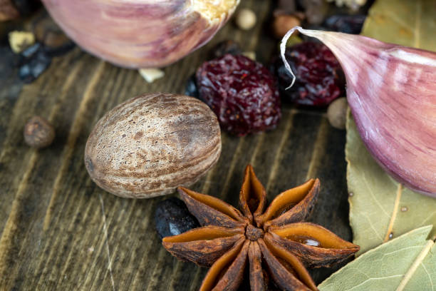 istock nutmeg and other spices mixed on the table 1492243114