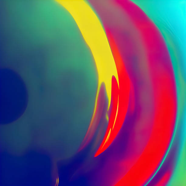 istock Background with round neon bursts from a fallen drop. Digital illustration in cyberpunk style. Neon lights flow in a circle in space. 1492247492