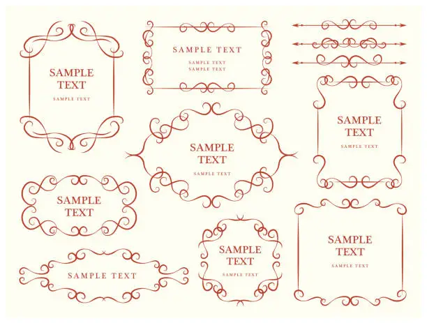 Vector illustration of Traditional decorative vintage frames and ornaments set vector design.