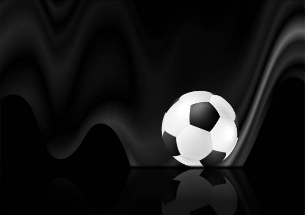 istock Wavy sport background with blue particles and soccer ball 1492255115