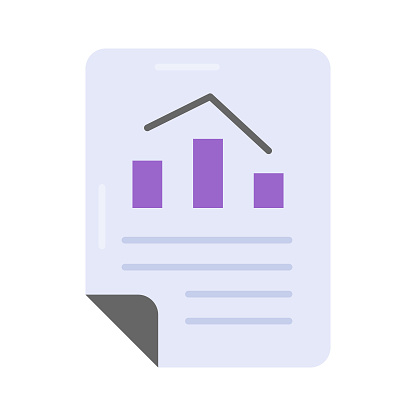 Check this beautifully designed icon of business report, statistics vector in flat style