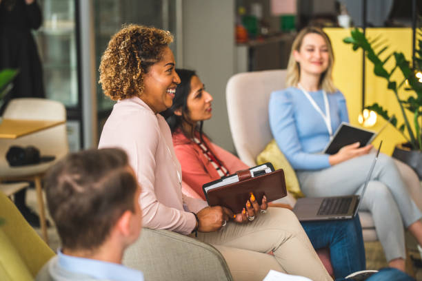 Aspired Diverse Businesspeople At A Business Seminar