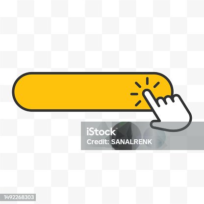 istock Click here symbol cut out. Pointer clicking on a transparent background. Web button business icon. Vector stock illustration. 1492268303