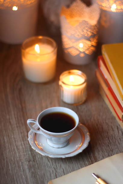 istock Books, Glasses, E-Reader, Pen, Tea, Cookies and Candles 1492268968