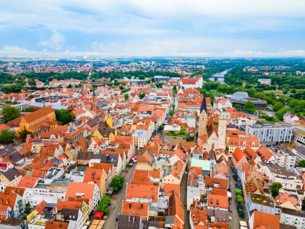 istock Ingolstadt old town aerial panoramic view 1492272192