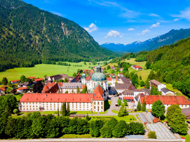 istock Ettal Abbey aerial panoramic view, Germany 1492272347