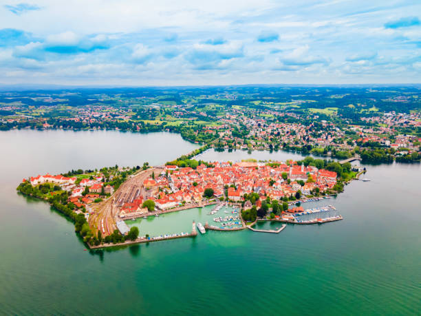 istock Lindau aerial panoramic view in Bavaria, Germany 1492272397