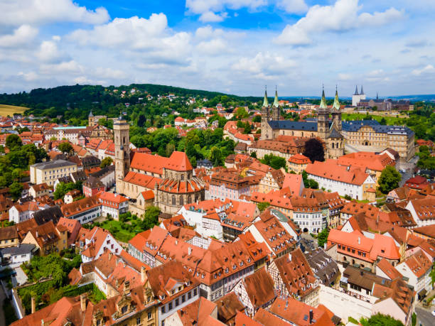 Bamberg old town aerial panoramic view