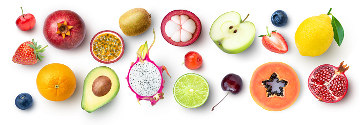 Vegetables on white background.