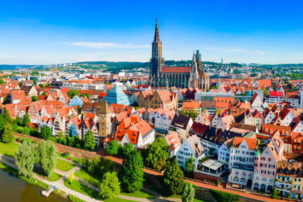 istock Ulm Minster Church aerial panoramic view, Germany 1492275940