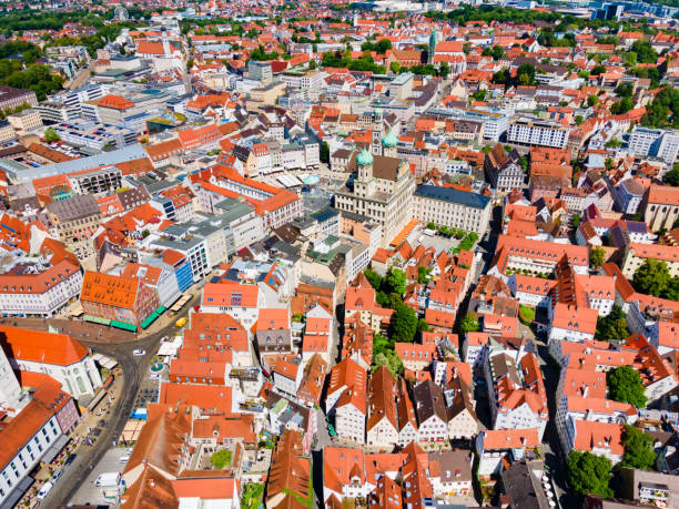 istock Augsburg old town aerial panoramic view 1492275984