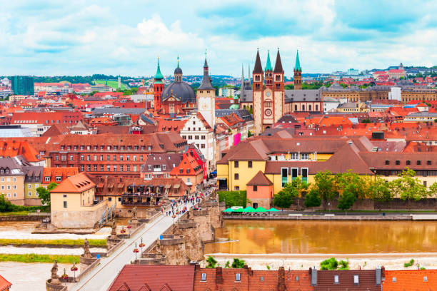 istock Wurzburg old town aerial view, Germany 1492277516