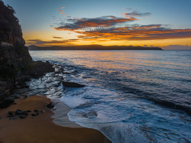 istock Aerial sunrise seascape with high cloud 1492283407