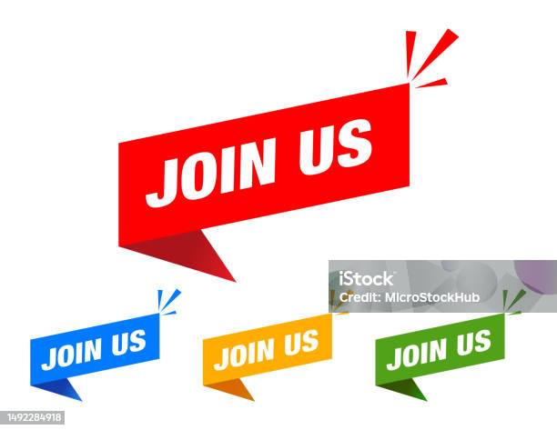 Join Me Sticker Join Us Stickers Isolated On White Background Stock Illustration ...