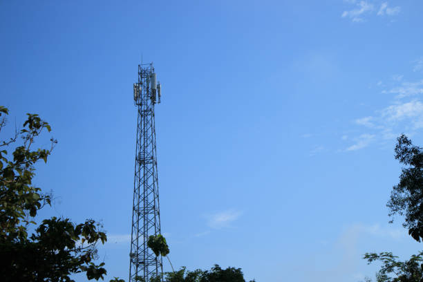 istock Communication Tower with Antenna and GSM from operator signals in Indonesia under the bright blue sky 1492287009