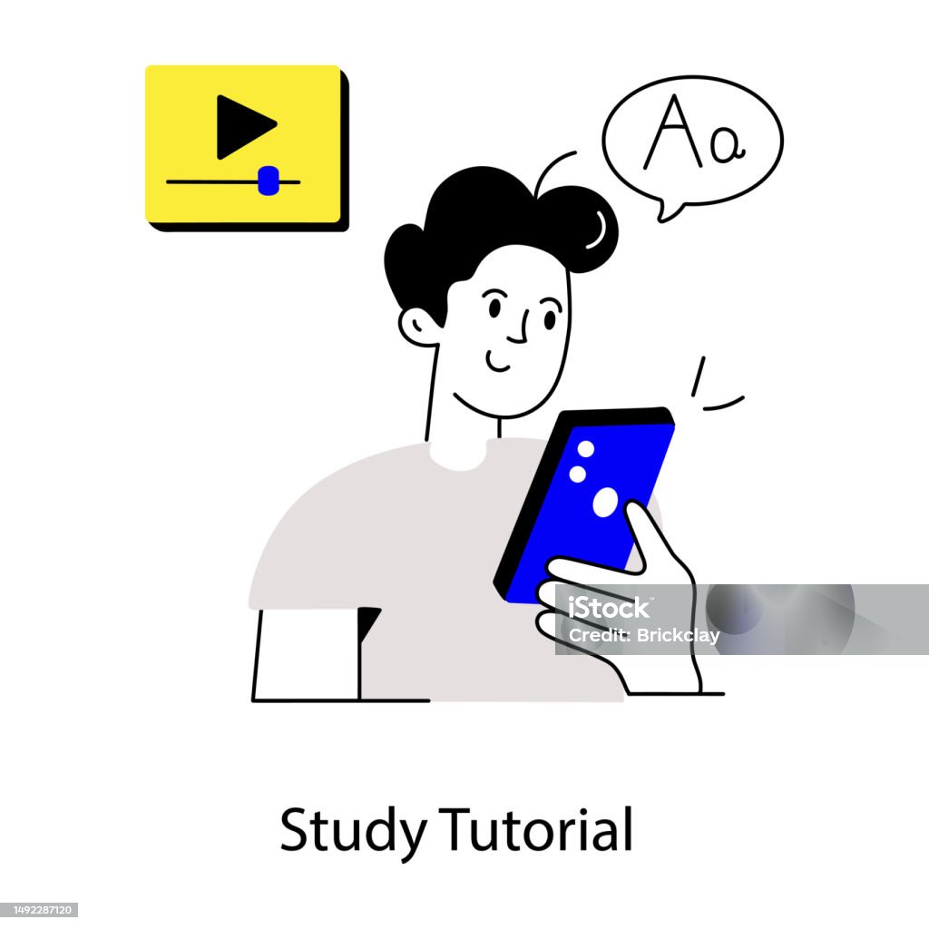 Person Study Animation Study Tutorial Stock Illustration - Download Image Now - Avatar ...