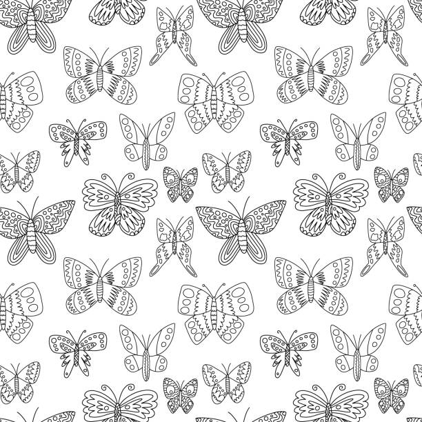 30+ Black White Butterfly Drawings Stock Photos, Pictures & Royalty ...