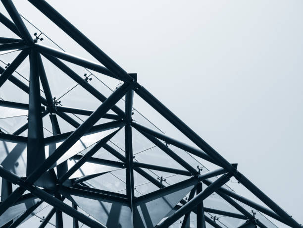 istock Steel metal frame Roof structure Architecture details 1492289012