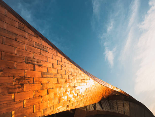 istock Architecture details Copper wall tiles Exterior Modern Building 1492290448