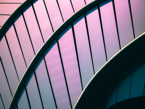 Metal facade Gradient color Architecture details Modern building