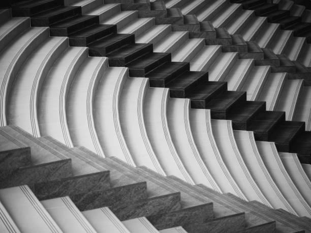 istock Stair step curve Indoor building Architecture details 1492291228