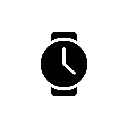 Clock Solid Icon. Design is Suitable for Web Page, Mobile App, UI, UX and GUI design.