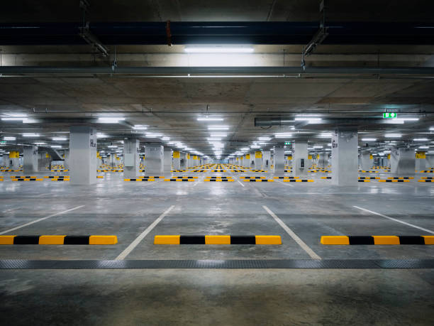 istock Parking lot indoor Car park Building basement 1492291441