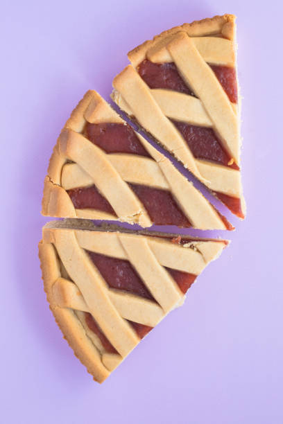 istock Top View Of Strawberry Pie Pieces 1492292390