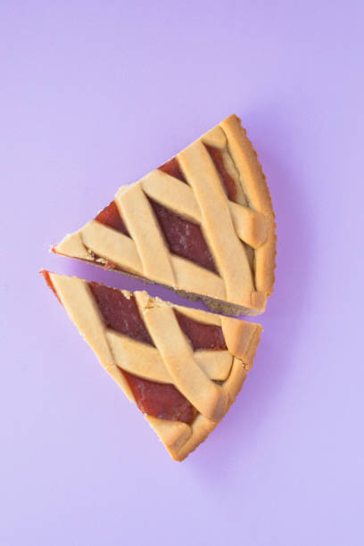 istock Top View Of Strawberry Pie Pieces 1492292420