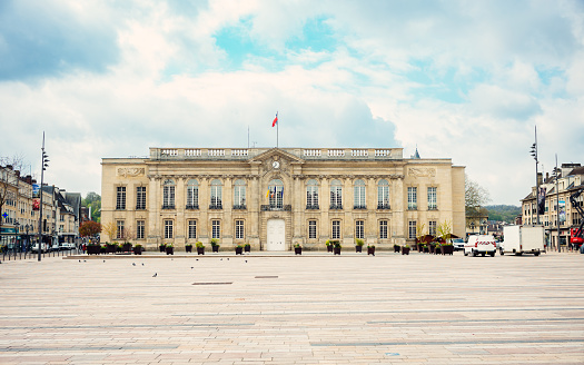 View south towards Beauvais Town Hall, Beauvais, France, north of Paris.