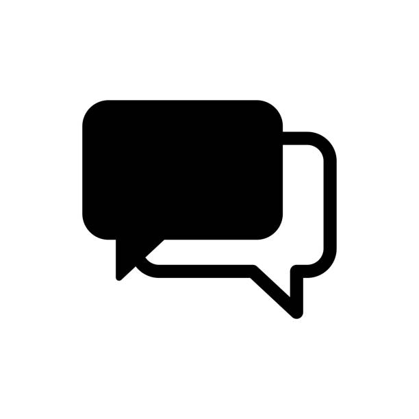 Online Conversation Solid Icon. Design is Suitable for Web Page, Mobile App, UI, UX and GUI design. Online Conversation Solid Icon. Design is Suitable for Web Page, Mobile App, UI, UX and GUI design. talking-icon stock illustrations