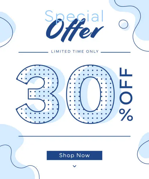 Vector illustration of Special Offer 30 Percent Discount Banner Template