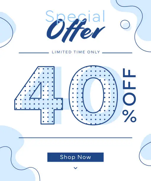 Vector illustration of Special Offer 40 Percent Discount Banner Template