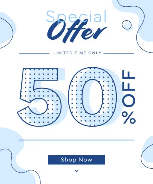 Vector illustration of Special Offer 50 Percent Discount Banner Template