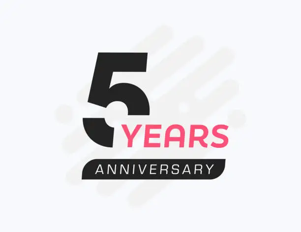 Vector illustration of 5 Years Anniversary Celebration Banner Template