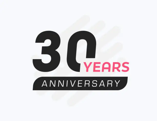 Vector illustration of 30 Years Anniversary Celebration Banner Template