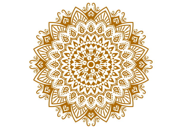 ilustrações de stock, clip art, desenhos animados e ícones de gorgeous indian style mandala. circular pattern. - henna tattoo indian culture tattoo hinduism