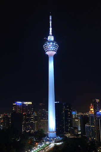 TV tower in Kuala Lumpur, Malaysia, hosting a Sky deck, several observation platforms and a restaurant.