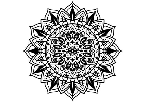 ilustrações de stock, clip art, desenhos animados e ícones de gorgeous indian style mandala. circular pattern. - henna tattoo indian culture tattoo hinduism