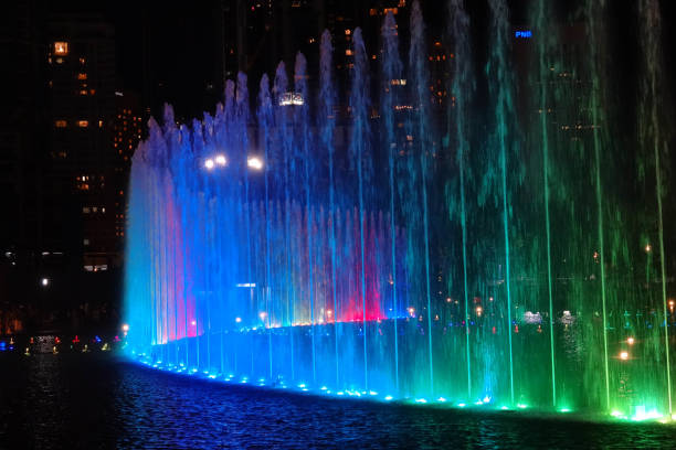 istock Light show in front of the Petronas Towers 1492302229