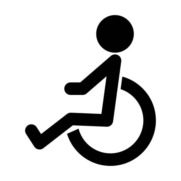 Vector illustration of disabled icon, wheelchair vector, chair illustration