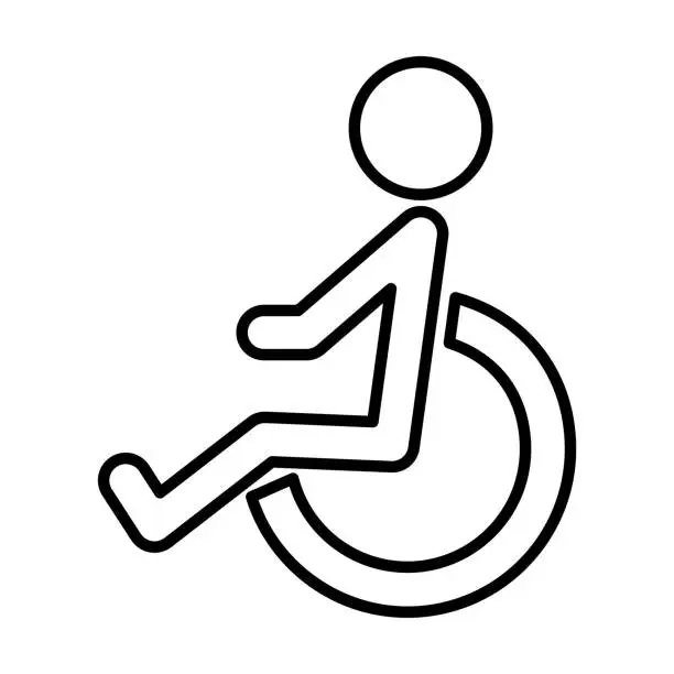 Vector illustration of disabled icon, wheelchair vector, chair illustration