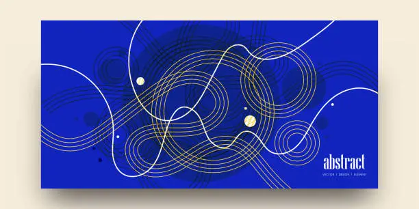 Vector illustration of Abstract template with variegated thin strips.