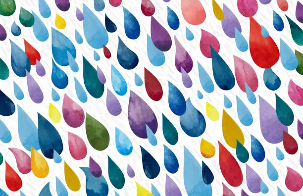 Vector illustration of Watercolor Raindrops Background