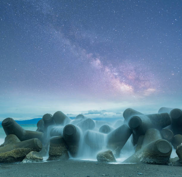 istock Beautiful night view  with water longexposure with milkyway. 1492311120