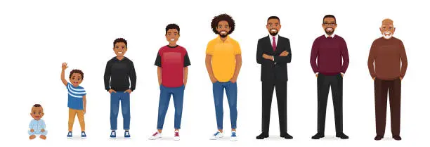 Vector illustration of Man life stages