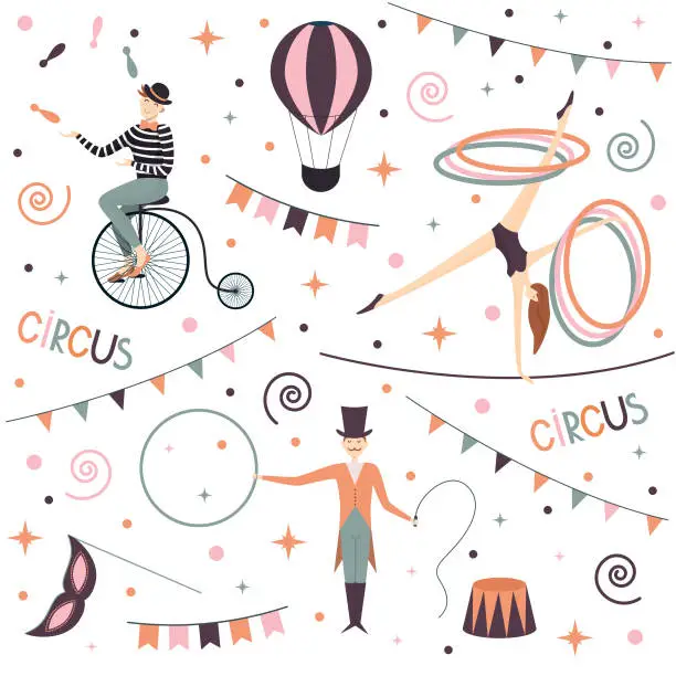 Vector illustration of circus clip art