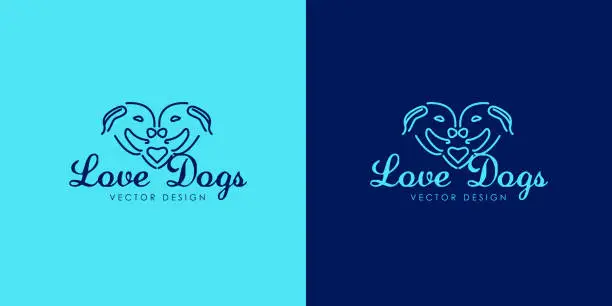 Vector illustration of Love dog