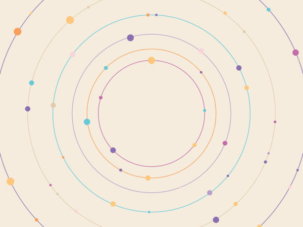 illustrations, cliparts, dessins animés et icônes de anneaux de rotation molécule atome noyau cercle abstrait arrière-plan - saturne planète